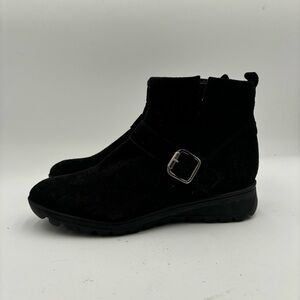 Eric Michael Women’s 39 Black Leather Suede Hovercraft Ankle Boots